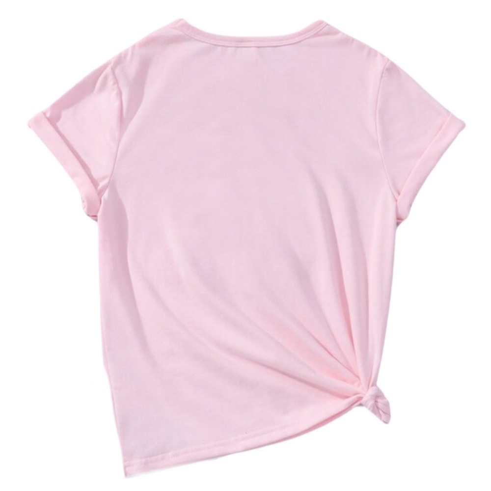 BUTTERFLY • Kids Everyday Girls Butterfly Print Bow Front Tee - Picture 2 of 3